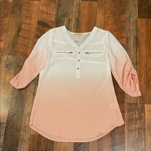 Wishful Park Blush Ombre Blouse